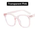 Trendiges großes quadratisches Anti-Blaulicht-Brillengestell in Transparent Rosa - Transparent Rosa