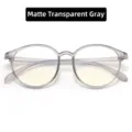 Stylish anti-blue light eyeglass frames with matte transparent grey finish for daily wear - Matte Transparent Gray
