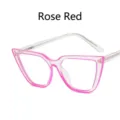 Modisches neonfarbenes rosarotes Cat-Eye-Brillengestell mit Blaulichtfilter - Cat-Eye Anti-Blaulicht-Stil / Fuchsia
