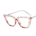 Modische transparente Bernstein-Schildpatt-Katzenaugenbrille mit Anti-Blaulicht-TR90-Rahmen - Cat-Eye Anti-Blaulicht-Stil / Geflecktes Schildpatt