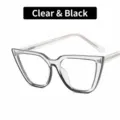 Transparente Cat-Eye-Brillenfassung mit schwarzem Rand und Metallkern - Cat-Eye Anti-Blaulicht-Stil / Schwarzer Rand