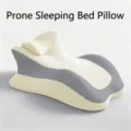 Almohada ergonómica de espuma viscoelástica para leer y relajarse en la cama en posición boca abajo - 57*37*24cm / Gris claro