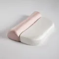 Almohada ergonómica de espuma viscoelástica cervical en tejido fresco rosa y blanco - 20x45x7cm + 15x50x10cm / Jade Rosa + Blanco