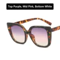Stylish square gradient lens glasses with tortoiseshell frame, anti-blue light protection. - Purple Pink White Gradient