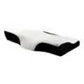 Almohada cervical ergonómica de espuma viscoelástica mariposa con funda blanca y negra - Versión Extendida / 50x30x6cm / Negro & Blanco