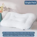 Premium ergonomic knitted cotton massage pillow for neck support, white 48x74cm - 45*70cm / Light Blue