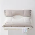 Ergonomisches Nackenkissen aus Baumwolle in Grau und Weiß mit abnehmbaren Teilen. - 40*60cm / Grau und Weiß (Niedrig)