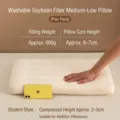 Breathable washable soybean fiber pillow for students, core height 6-7cm, set of 2 pieces - Student Style-Pair Pack / 40-60 Mid-Low Pillow (Approx 600gx2)