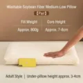 Washable soybean fiber pillow core with 800g filling and 7-8cm height - 48-74 Mid-Low Pillow (Approx 800gx2)