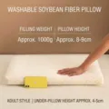 Washable soybean fiber pillow core for adults with soft breathable honeycomb texture - 48-74 Medium Pillow (Approx 1000g)