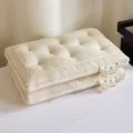 Luxury Japanese style breathable linen pillow with rose quilted pattern for neck support - 1PC / 48*74cm