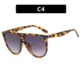 Übergroße Vintage-Sonnenbrille mit Schildpatt-Muster und lila Verlaufslinsen Modell C4 - Metallscharnier / Leopard Verlaufs-Grau (C4)
