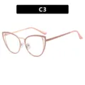 Gafas de gato retro Y2K de moda con montura de metal rosa, variante modelo C3. - Rosa Dorado (C3)