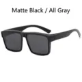 Gafas de sol cuadradas en negro mate con lentes grises polarizadas para exteriores - Negro Mate Gris Completo