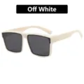 Gafas de sol polarizadas cuadradas de gran tamaño en color blanco crema elegante - Blanco Roto