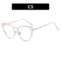 Gafas retro montura metálica ojo de gato blanco y oro para un estilo estético Y2K - Blanco Dorado (C5)