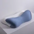 Almohada ergonómica de espuma viscoelástica con funda de satén azul - 60x39x13cm/Pieza / Azul Niebla