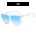 Moderner transparenter hellblauer Anti-Blaulicht-Brillenrahmen mit Verlaufsgläsern - Metallscharnier / Transparent Blau Verlaufs-Blau (C5)