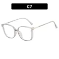 Montura per occhiali cat-eye trasparente con glitter modello C7 - 猫眼框款式(C7) / Grigio trasparente