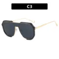 Gafas de sol de una sola pieza de gran tamaño para mujer en variante C3, protección UV - Talla única / Montura Negra Lentes Grises (C3)