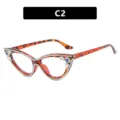 Vintage λεοπάρ σκελετός γυαλιών cat-eye με διακοσμητικά κρυστάλλινα στρας, μοντέλο SKU C2 - Στυλ Cat Eye με Στρας (C2) / Λεοπάρ σχέδιο