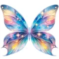 Traumhafte Fotohintergrund Stoff in Schmetterlingsform mit Sternenhimmel für Kinderparty - 180x160