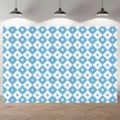 Blau-weiße Poker-Rautenmuster Fotohintergrund für professionelle Studio- und Partydekoration - SBJ-003 (Blau-Weiße Pokerkarten-Raute) / 95x75cm