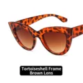 Gafas de sol retro de ojo de gato con montura de carey y lentes color té - Montura de Carey Lente Té