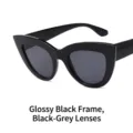Gafas de sol ojo de gato vintage con montura negra brillante y lentes gris oscuro - Montura Negro Brillante Lente Gris