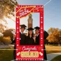 Red graduation season photo booth backdrop frame for Class of 2026 party decoration - Red Style (SYX-003) / 180x90cm / Red