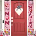 Mother's Day porch banners with Best Mom Ever and Happy Mother's Day floral heart design - 30x150cm