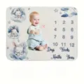 Baby milestone blanket with cute bunny theme for growth tracking - 91x102cm / SMT-002 (Sitting Rabbit)