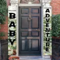 Jungle adventure theme baby shower porch banners with forest animals and welcome baby text - 30x180cm