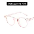 Elegant small round frame eyeglasses for women in a stylish transparent pink finish - Transparent Pink
