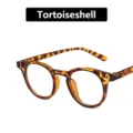 Retro leopard print round frame glasses with rivet accents for a stylish daily look - Leopard Print