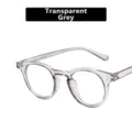 Occhiali di tendenza con montatura rotonda grigio trasparente e dettagli decorativi - Grigio trasparente