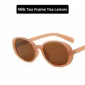 Gafas de sol ovaladas retro montura color té con leche y lentes té - Montura Té con Leche Lentes Té