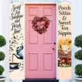 Set of vintage British tea-themed porch banners with teapot prints for outdoor party decor - British Tea Time Style (CG-1991515) / 30X180cm