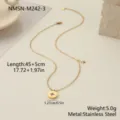 Collar estrella de acero inoxidable: longitud 45+5cm, peso 5,0g, colgante de 1,27cm. - Colgante Estrella Radiante Redondo (NMSN-M242-3) / Chapado en oro 18K
