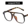 Trendige übergroße Sonnenbrille mit Leopardenmuster und schickem Vintage-Rahmen - Leopardenprint