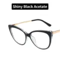 Montatura per occhiali cat eye TR90 anti luce blu retrò in finitura nera e oro per donna - Luce Blu - Nero