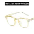 Stylish retro small frame eyeglasses with transparent yellow finish for a vintage look - Transparent Yellow