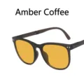 Gafas de sol plegables para mujer con lentes ámbar y montura gris transparente - Bisagra de Metal / Ambar Café