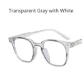 Gafas elegantes con montura cuadrada gris transparente y cristales transparentes - Marco Gris Transparente Lente Clara