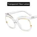 Modieuze anti-blauw licht bril met transparant montuur en gouden accenten - Transparant Wit Witte Lens