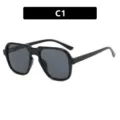 Classic oversized retro aviator black frame sunglasses for men, styling model C1 - Black Frame Gray Lens (C1)