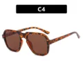 Retro oversized square tortoise shell sunglasses for men with brown tinted lenses - Tortoise Frame Tea Lens (C4)