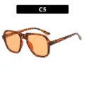Stylish retro tortoise shell oversized sunglasses with orange tinted lenses for men and women - Tortoise Frame Orange Lens (C5)