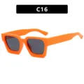 Gafas de sol cuadradas retro con montura naranja y lentes oscuras con filtro UV - Bisagra de Metal / Montura Naranja Lentes Grises