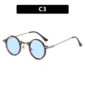 Gafas de sol steampunk redondas retro con montura de carey y lentes azules C3 - Como se muestra / Montura Carey Lentes Azules (C3)